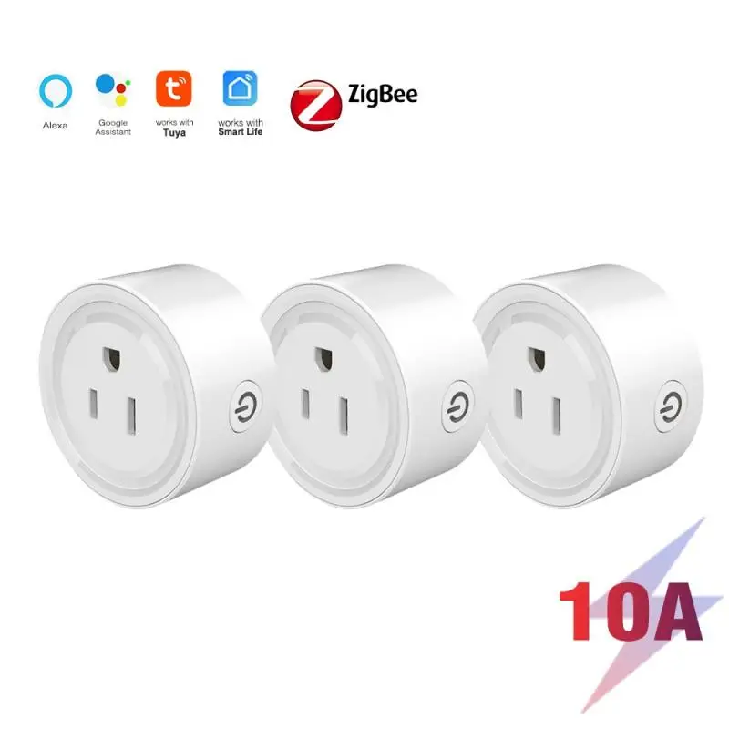 

Tuya WiFi Smart Plug 10A Adapter Wireless Remote App Voice Control Power Monitor Timer Socket For Google Home Alexa SmartLife