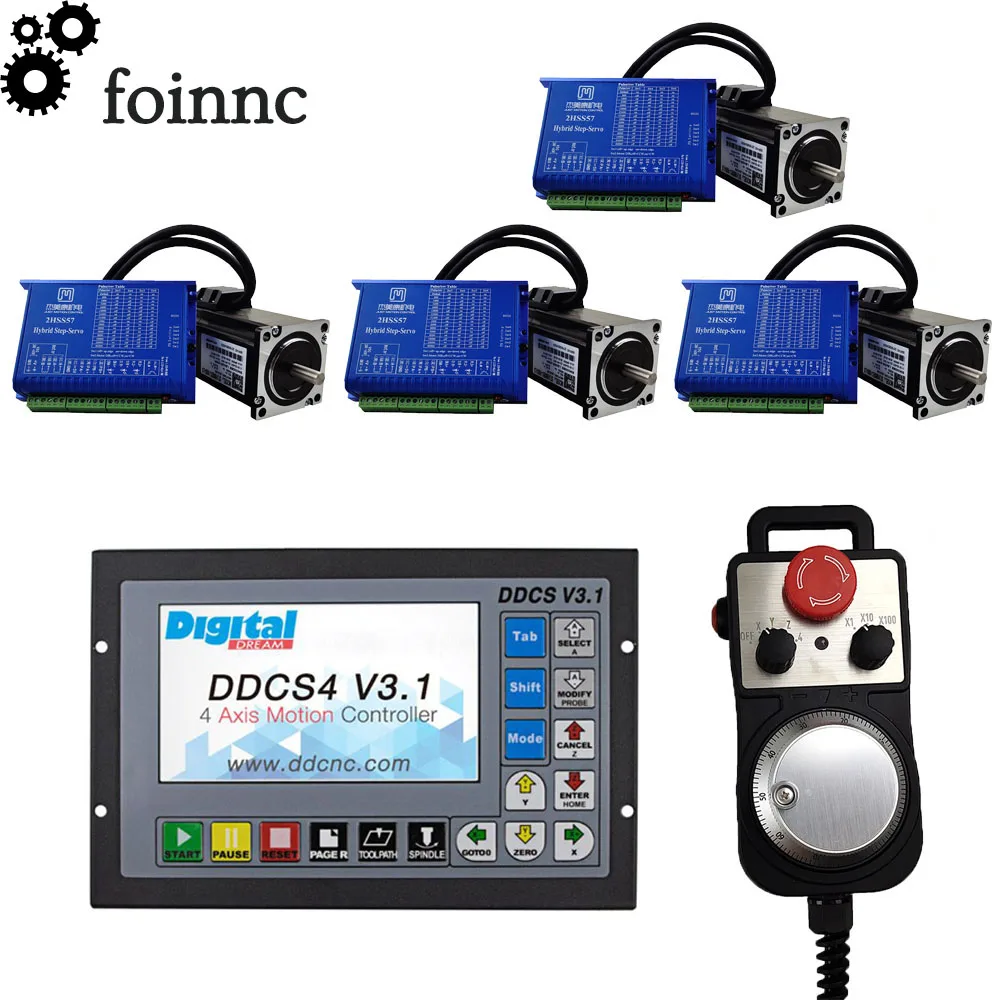 Комплект с ЧПУ система контроля движения ddcsv3.1 nema23/57 гибридный сервопривод мотор