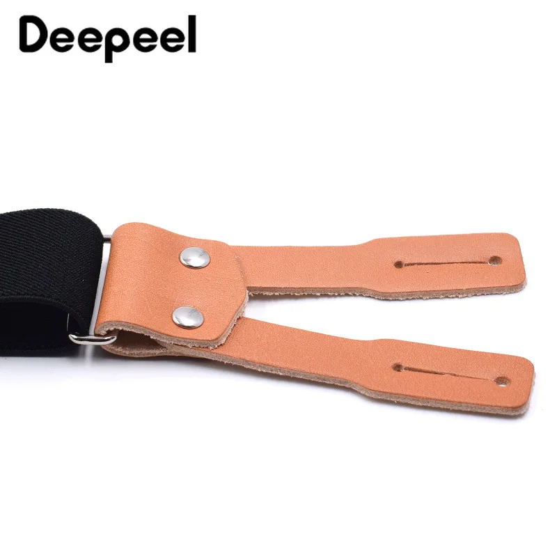 Deepeel 1 шт. 3.5X125cm мужские подтяжки натуральная кожа 6 зажим кнопка для взрослых на
