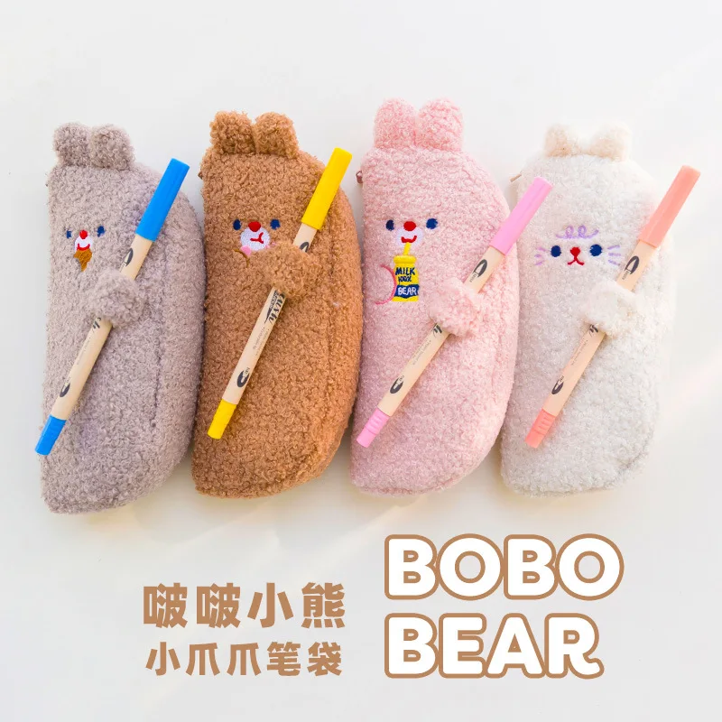 

1Pcs Kawaii Pencil Case Plush Animal modeling School Pencil Box Pencilcase Pencil Bag School Supplies Stationery