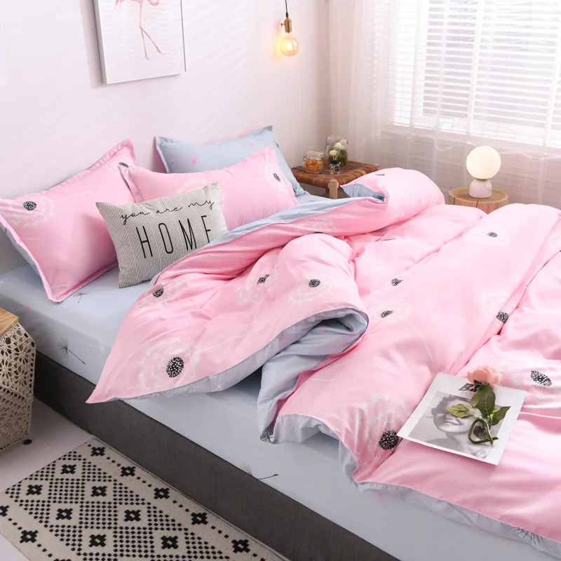 Модный комплект постельных принадлежностей с принтом одуванчика цвет РОЗОВЫЙ