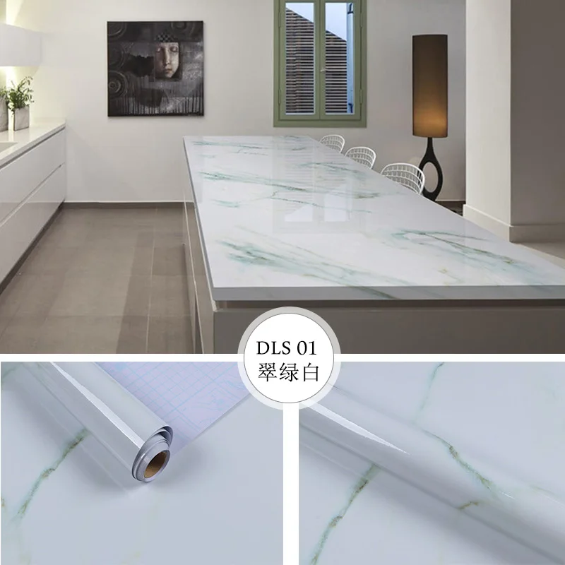 

2M/3M Marble Waterproof Contact Paper Self Adhesive Wallpaper Decorative Film Kitchen Cabinets Countertop Furniture Stickers W23