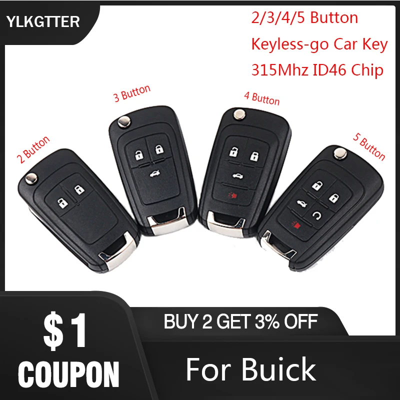 YLKGTTER 2/3/4/5 Кнопка 315 МГц ID46 Keylessgo умный пульт дистанционного управления для