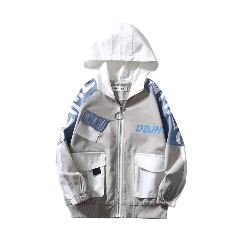 

Kids boys spell color even cap coat spring / autumn new big virgin shirt 4-12 years old