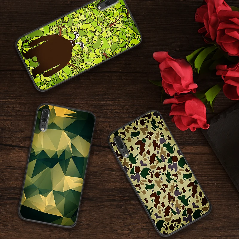 Роскошный Камуфляжный черный чехол для huawei P Smart Z 2018 P20 Pro P8 P9 Mini P10 2019 P30 LITE |