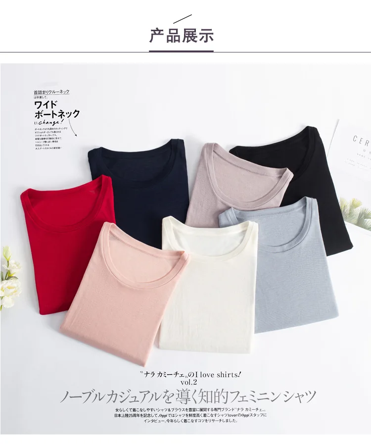 Свитер с круглым вырезом из мериносовой шерсти 100% женский осенне-зимний свитер