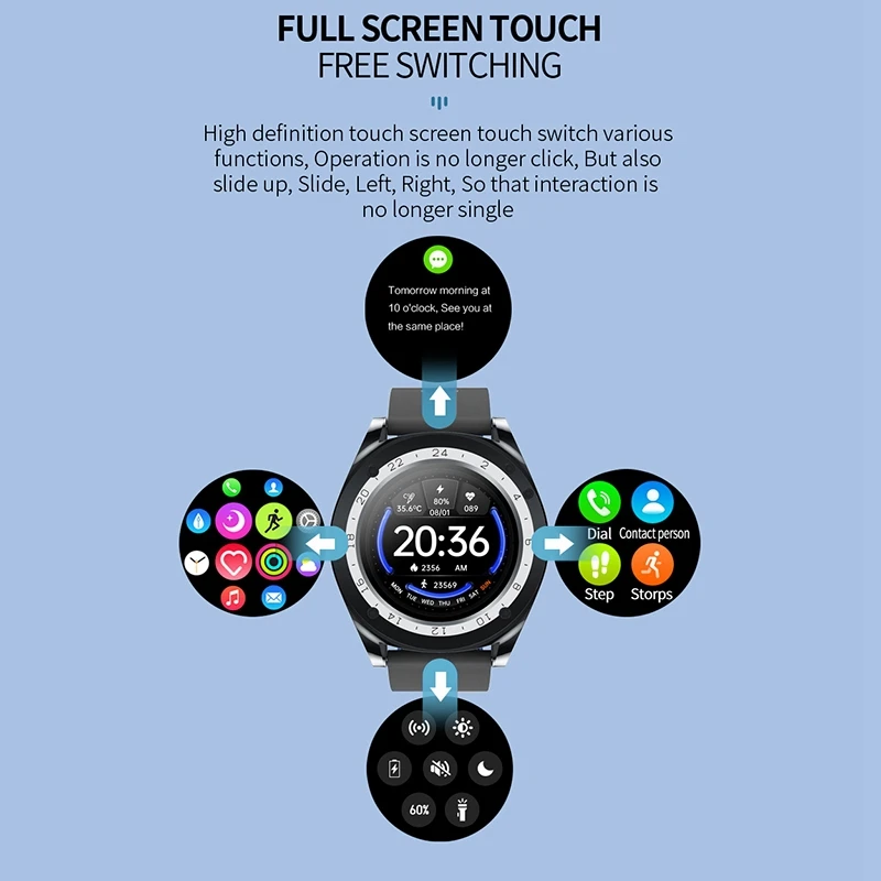 

2 Pcs for Men Bluetooth Heart Rate Monitor with Weather Report Smartwatch, 12 X 6 X 3cm & 4.33 X 3.63 X 0.96cm