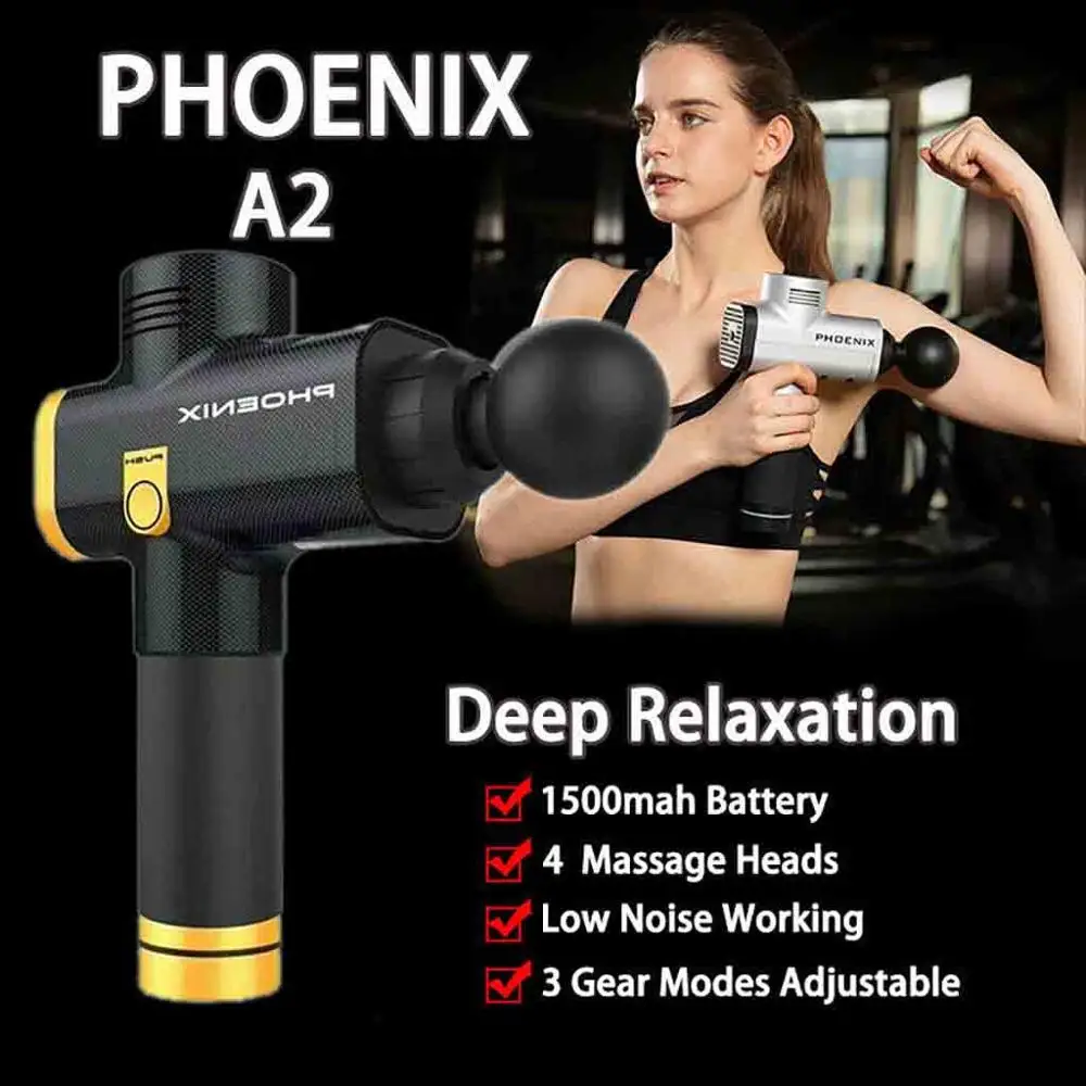 Phoenix A2 Massage Tool Percussion Massager Muscle Vibrating Relaxing Machine Deep tissue muscle massager with carrying bag