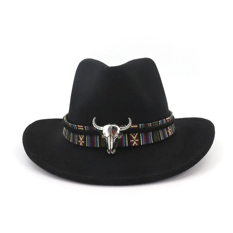 2019 Западный Ковбой шляпа шерсть полый Широкий Брим элегантный Cowgirl Джаз Конный