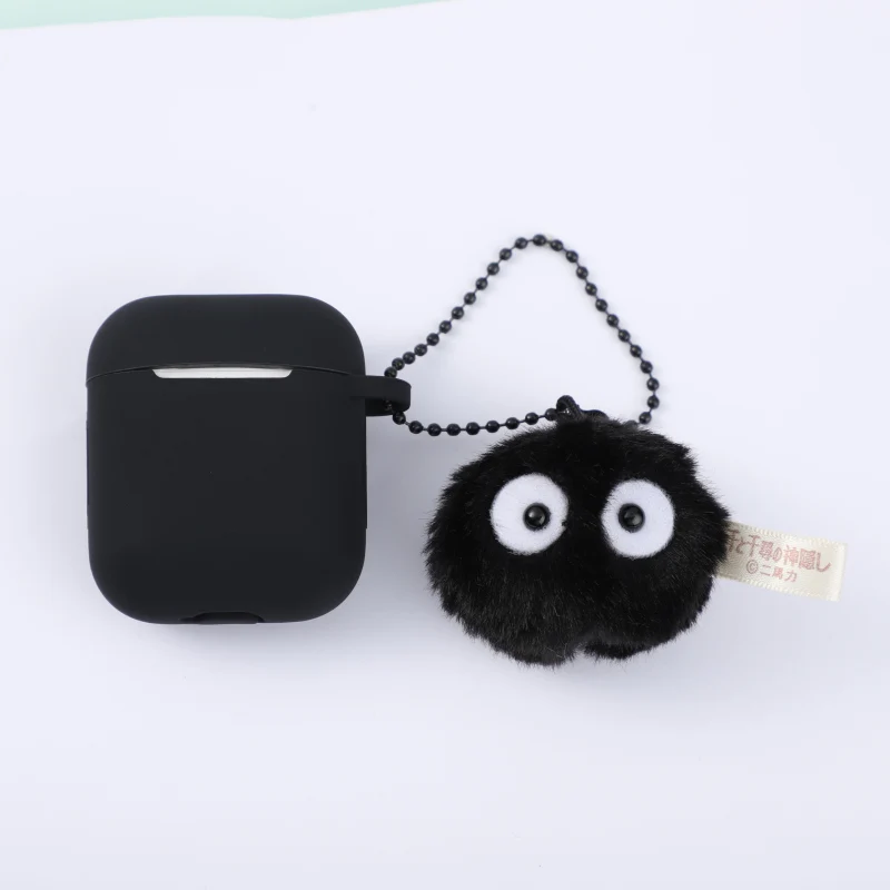 Model1 Black Totoro Briquettes Doll Key Ring Silicone Case for Apple airpods Case Accessories Bluetooth Earphone Cases Protective Cover - Цвет: Model1