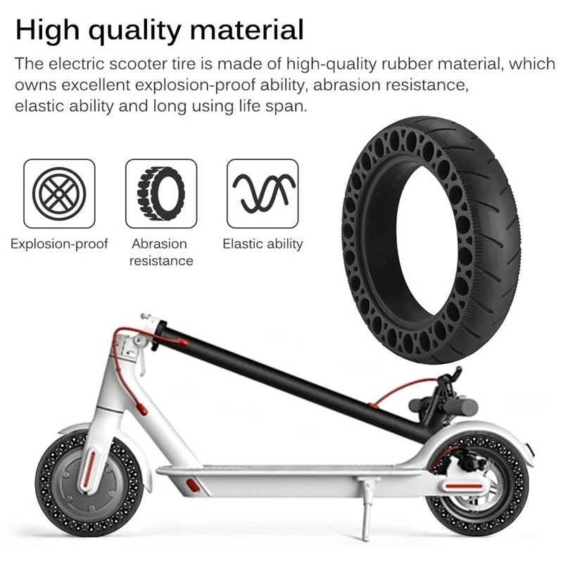 

Rubber Solid Tire for Xiaomi Mijia M365/Ninebot 9.5 inch Electric Scooter Honeycomb Shock Absorber Damping Tyre(Orange)