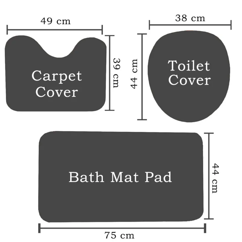 4 шт Водонепроницаемый душ Шторы ковровое покрытие крышка для унитаза коврик