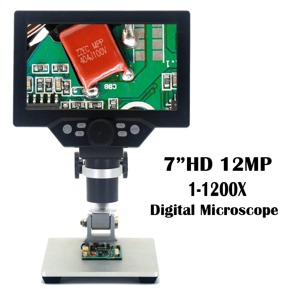 7 &quotHD 12MP 1 1200X ЖК цифровой микроскоп электронный видео микроскопы Pcb BGA SMT ремонт