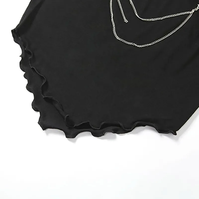 

Women Fashion 2-piece Outfit Set One Shoulder Irregular Hem Tops+Skirt Set for Ladies Female Summer 2021