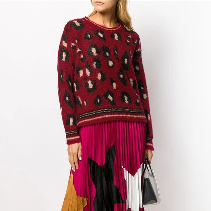 TWOTWINSTYLE Casual Polka Dot Knitting Women's Sweater O Neck Long Sleeve Female Sweaters 2020 Autumn Oversized Fashion New | Женская