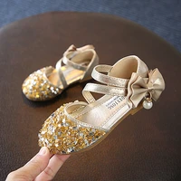 2022 summer sandals for girls baby kids soft sole crib bowtieglitter shoes breathable ankle strap slippers sandals