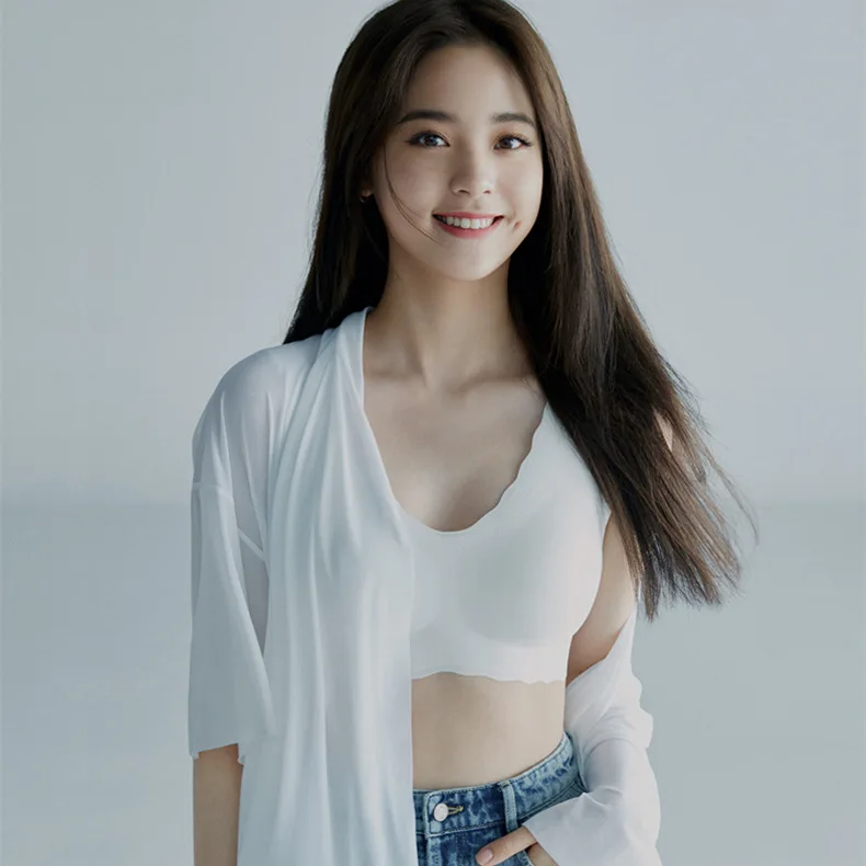 

Нижнее белье ouyangnano для женщин, не оставляет следов, без жилета, удобный бюстгальтер для сна