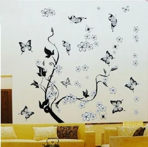 Жилет с цветочным узором и бабочками цветок DIY настенные наклейки виноградной