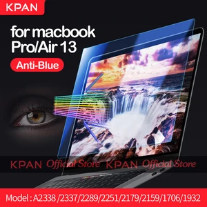 kpan anti blue flexible glass film screen protector for macbook air pro 13 m1 a2338 2337 2289 2251 2179 2159 1932 1989 1708 1706 free global shipping