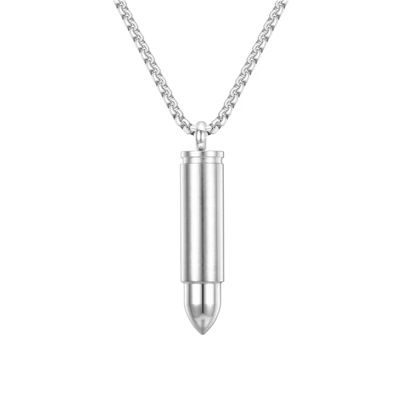 

Trendy Stainless Steel Detachable Bullet-shaped Couple Necklace Pendant Fashion Classic Men's Pendant Fashion Jewelry Wholesale
