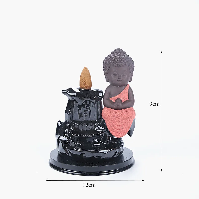 Керамический маленький монах фоновая горелка для благовоний домашний декор