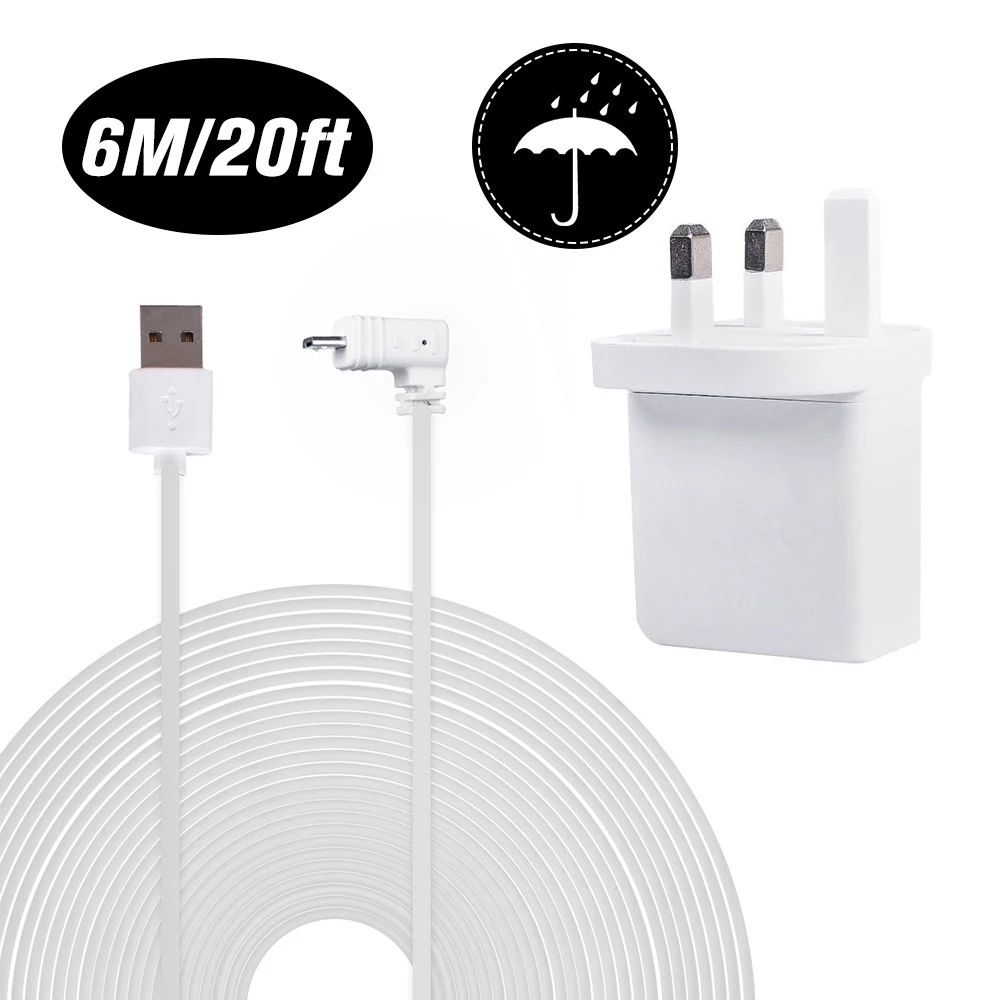 

Weatherproof Power Cable Compatible with Blink XT Home Camera &for Blink Indoor Home Camera 6M/20ft Length Cable,White