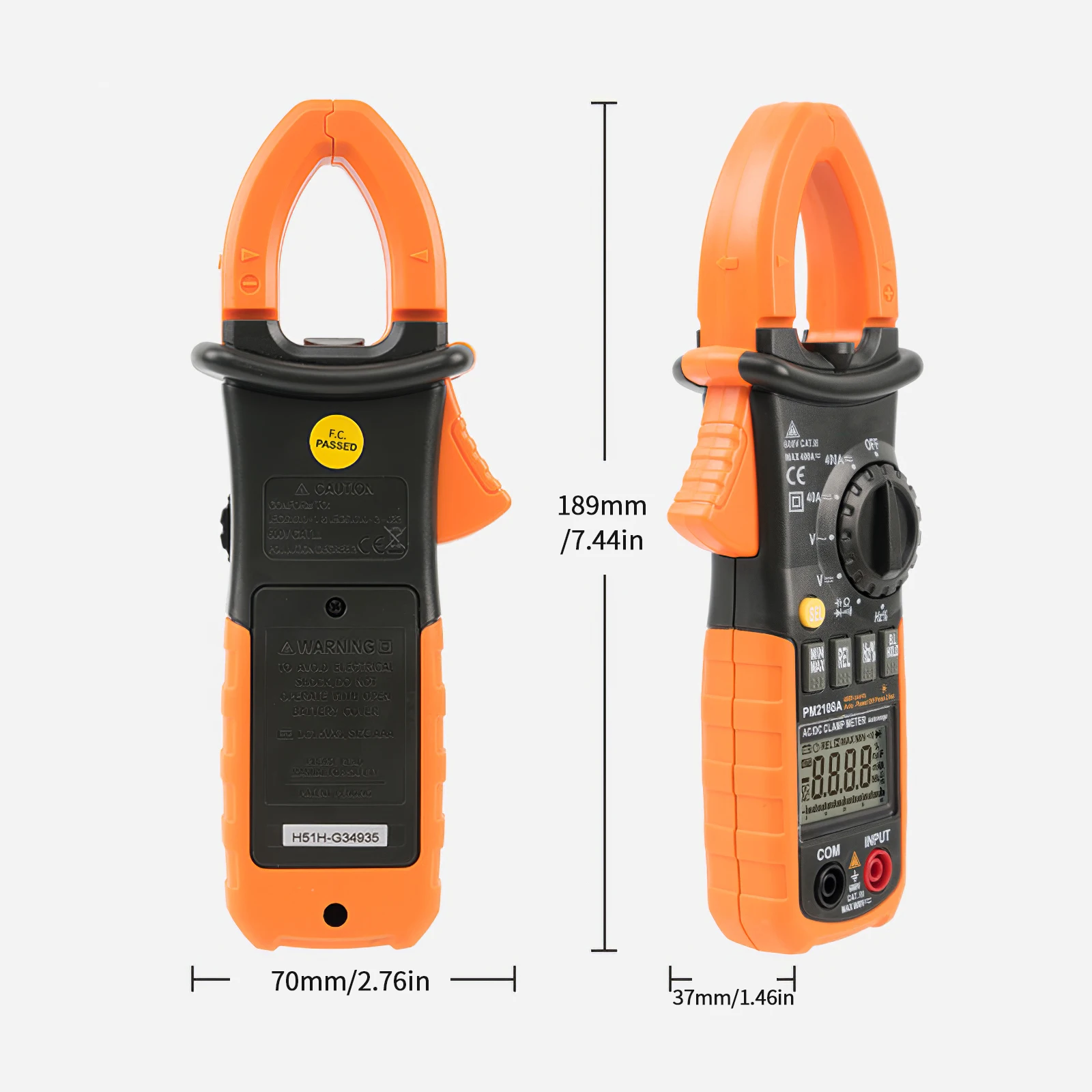 

PEAKMETER PM2108A Digital Clamp Meter AC DC Multimeter Current Clamp Pincers Voltmeter Ammeter Ohmmeter NCV Temp Capa Tester
