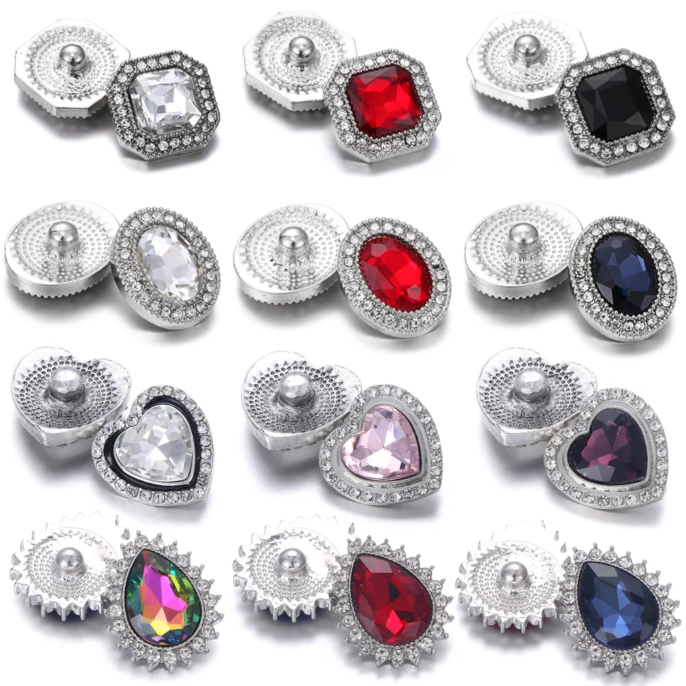 6 шт./лот застежки для ювелирных изделий 18 мм пуговицы стразы кристаллы капли