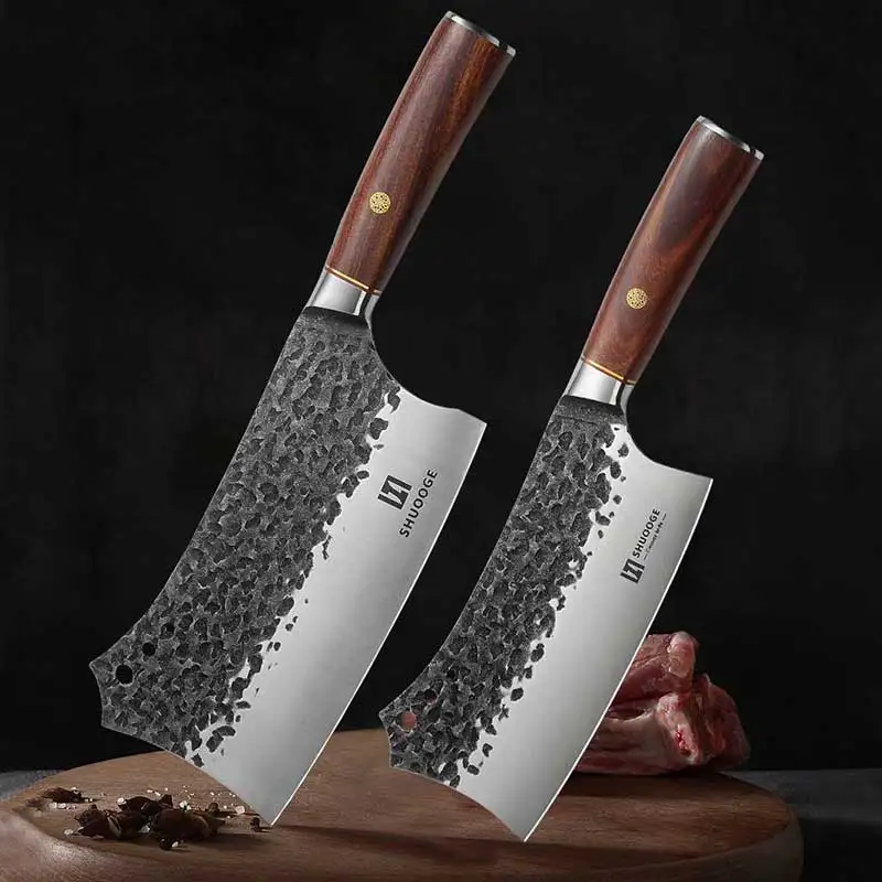 High Quality 7+6.5 inch Paring Utility Cleaver Chef Bread Knife 5Cr15Mov Stainless Steel Kitchen Knife Sets