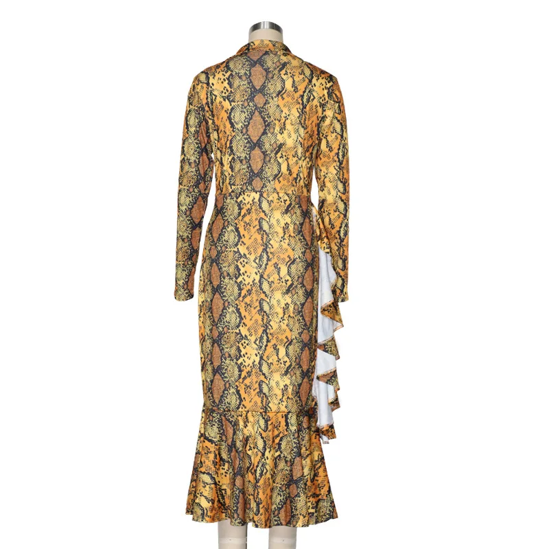 Женские 2020 новое зимнее платье миди отложной воротник длинный рукав пикантная