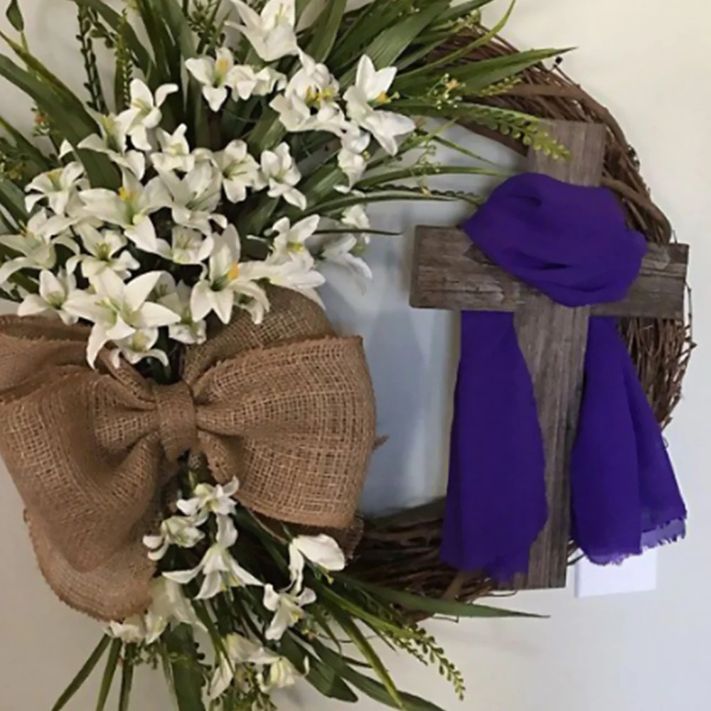 

Door Wall Hanging Cross Wreath Garland Decoration Wedding Party Xmas Ornament