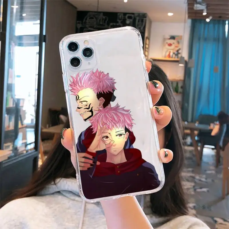 

Jujutsu Kaisen Anime Gojo Satoru Phone Case Transparent for iPhone 6 7 8 11 12 s mini pro X XS XR MAX Plus cover funda shell