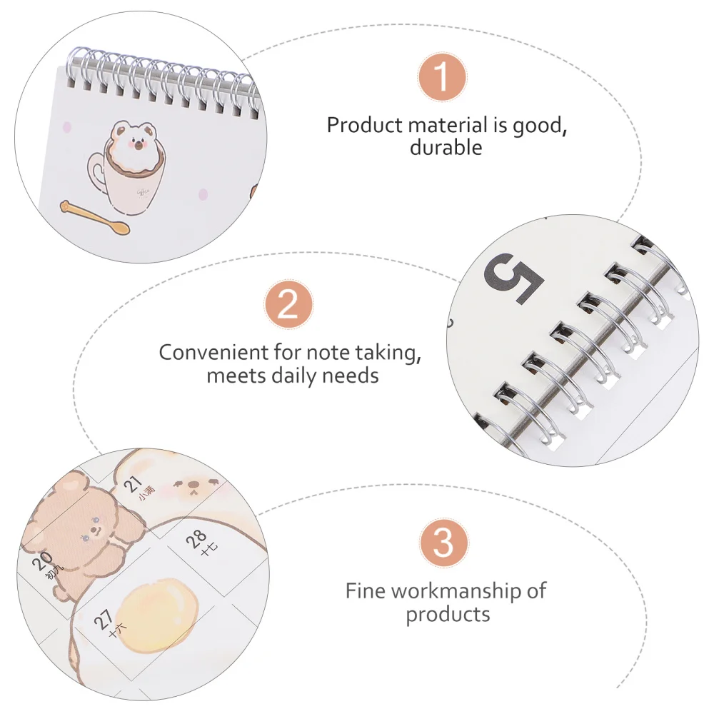 

1 Pc 2021 Paper Calendar Creative Tabletop Calendar Notepad Calendar for Home