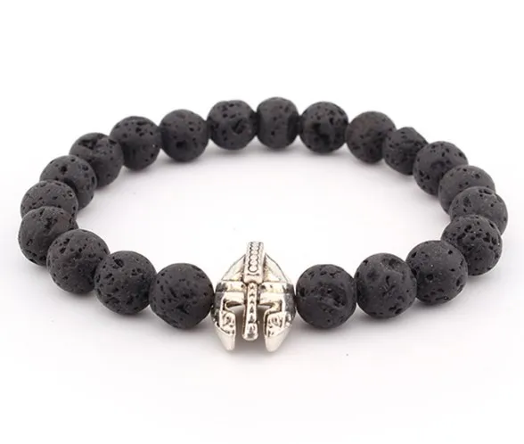 

8 мм черного цвета в стиле Панк Многоцветный натуральный агат камень Исцеление Рейки Будда, Йога браслет эластичный регулируемый вулканиче...
