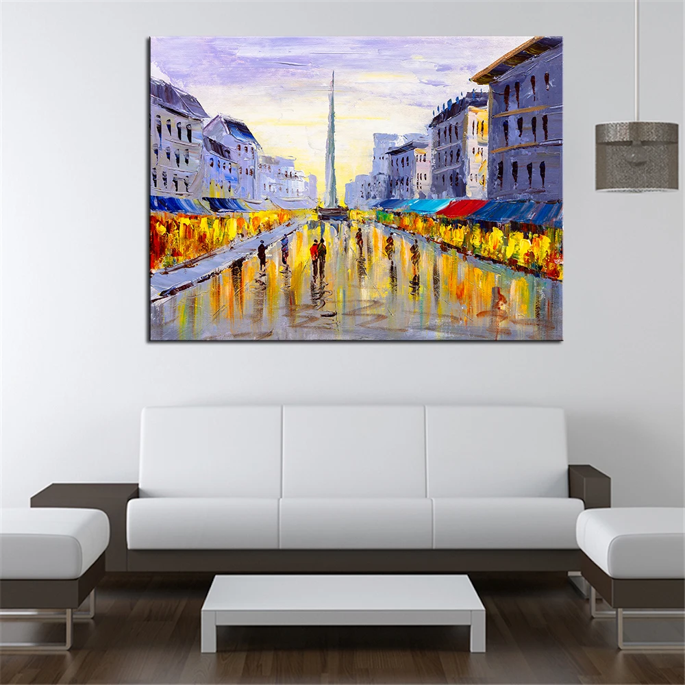 

Large size Print Oil Painting home City View of Europe print Picture For Living Room painting No Frame