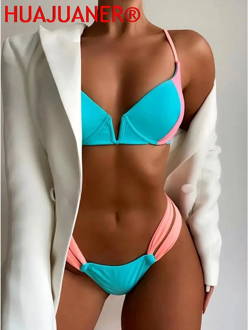 Бикини пуш-ап новинка 2021 сексуальный купальник для женщин в стиле пэчворк