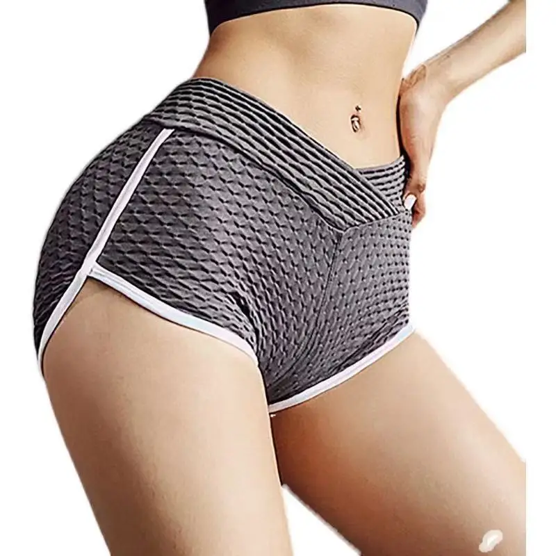 

women Shorts Summer Tight Stretch Fitness Sports Wear Jacquard Skinny Short Pants Breathable Female Push Up Gym Clothing