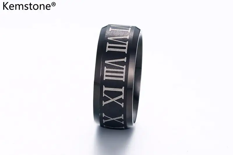 Kemstone 8MM Titanium Ring For Men Black Plated Rome Digital Rings | Украшения и аксессуары