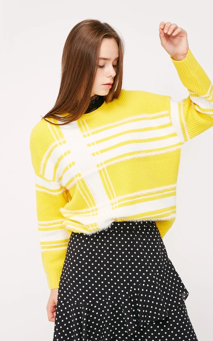 Vero Moda женский свитер в полоску с круглым воротником на осень и зиму | 318413593