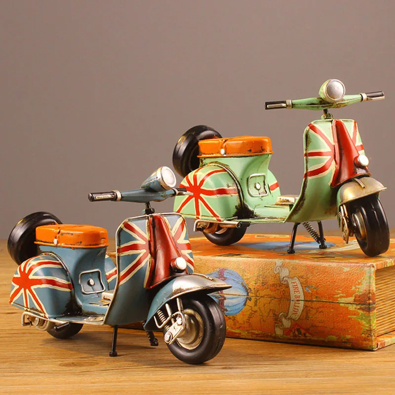 

Metal Iron Motorcycle Model Crafts Ornaments Gift Home Decoration Accessories Nostalgic Vintage Pedal Miniature Model Kids Toys