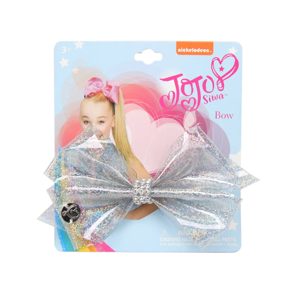 Xugar 5,5 дюймов Jojo Siwa Радужный прозрачный пластиковый бант для волос для девочек стразы заколка для волос детская заколка аксессуары для волос - Цвет: 10(5inch)