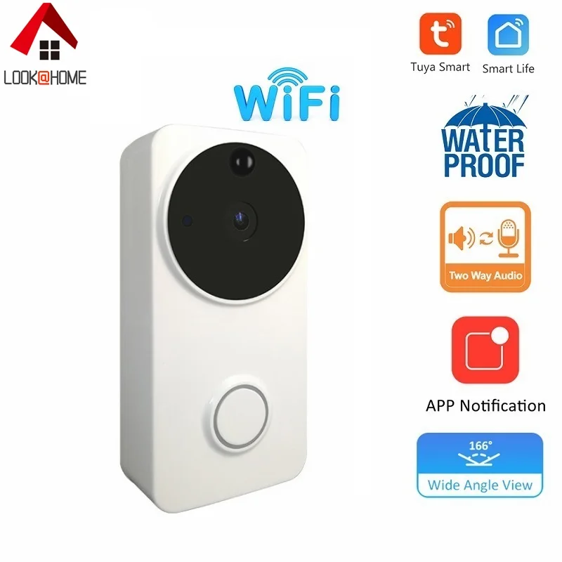 1080P Wireless Video Doorbell for Smart Life Mobile APP Battery Power Waterproof Night Vision Two Way Talk with Dingdong Chime