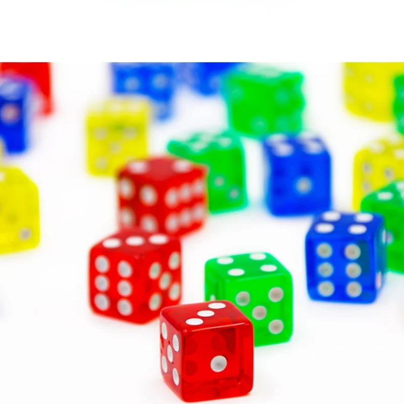 Набор из 10 новых прозрачных акриловых костей 16 мм с прямыми углами для ролевых игр, развлечений в барах и на KTV.