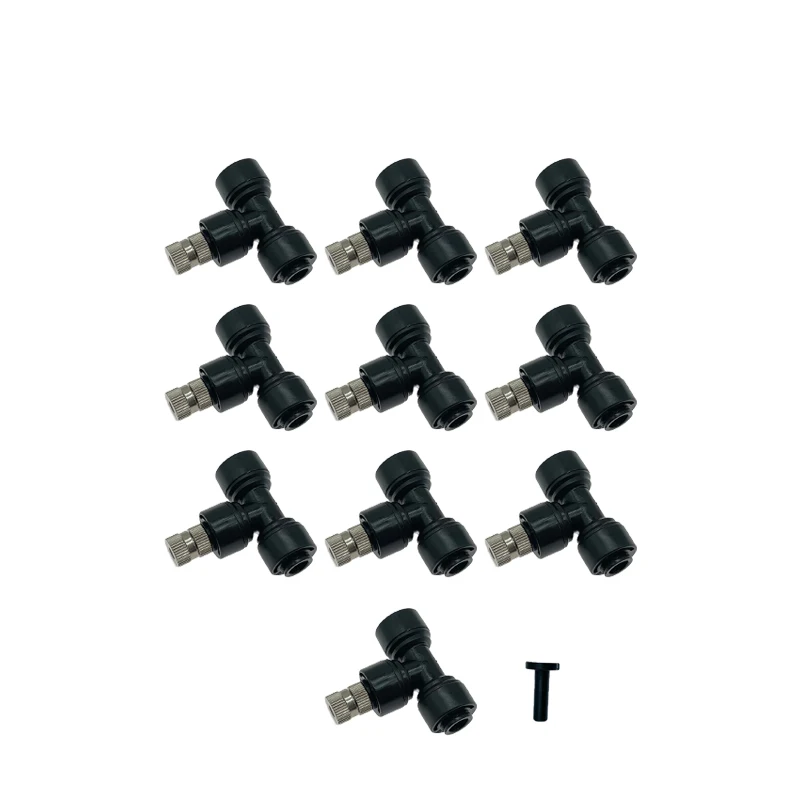 

10PCS 3-20Bar Atomizing Mist Nozzles 6mm Quick Slip Lock Connector Humidify Watering Sprayer 0.1mm-0.5mm Misting Cooling System