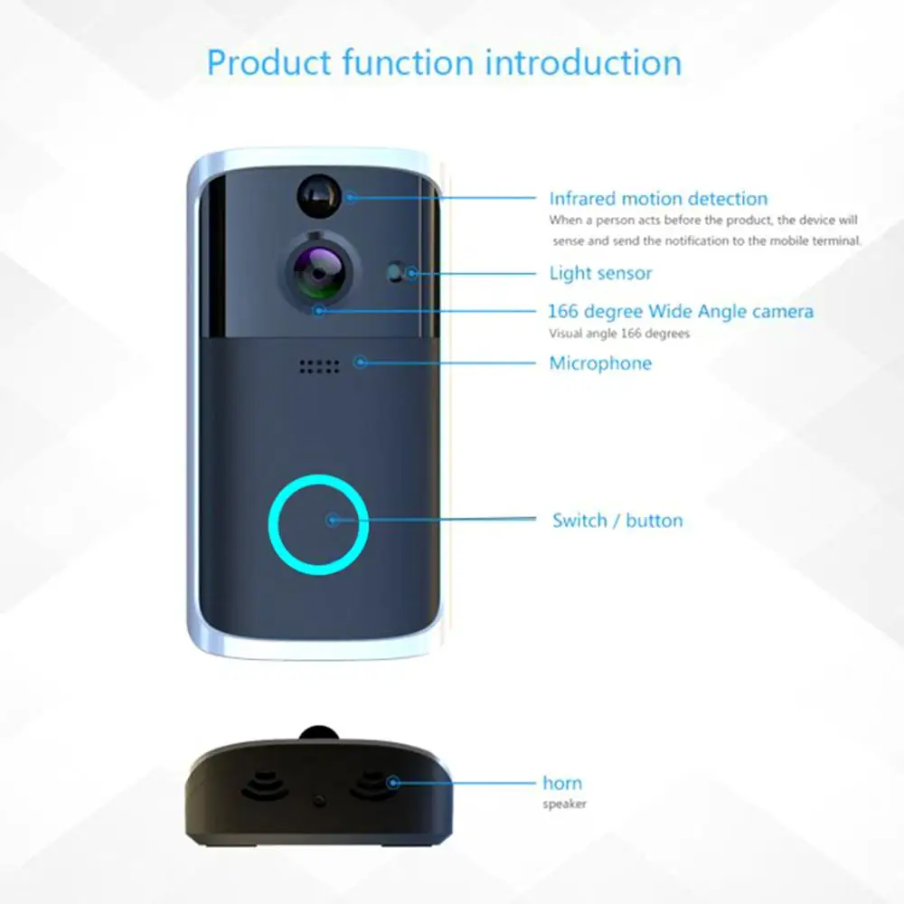 Умный дверной звонок с HD-камерой Wi-Fi беспроводной Интерком видеоглаз для квартир