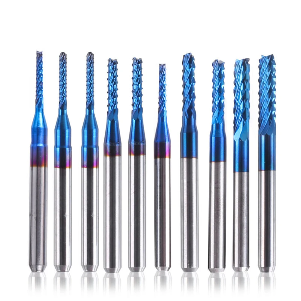 10 шт. фрезы Nano Blue Coat Концевая фреза CNC 1 5-3 175 мм 1/8 &quotметаллообрабатывающий