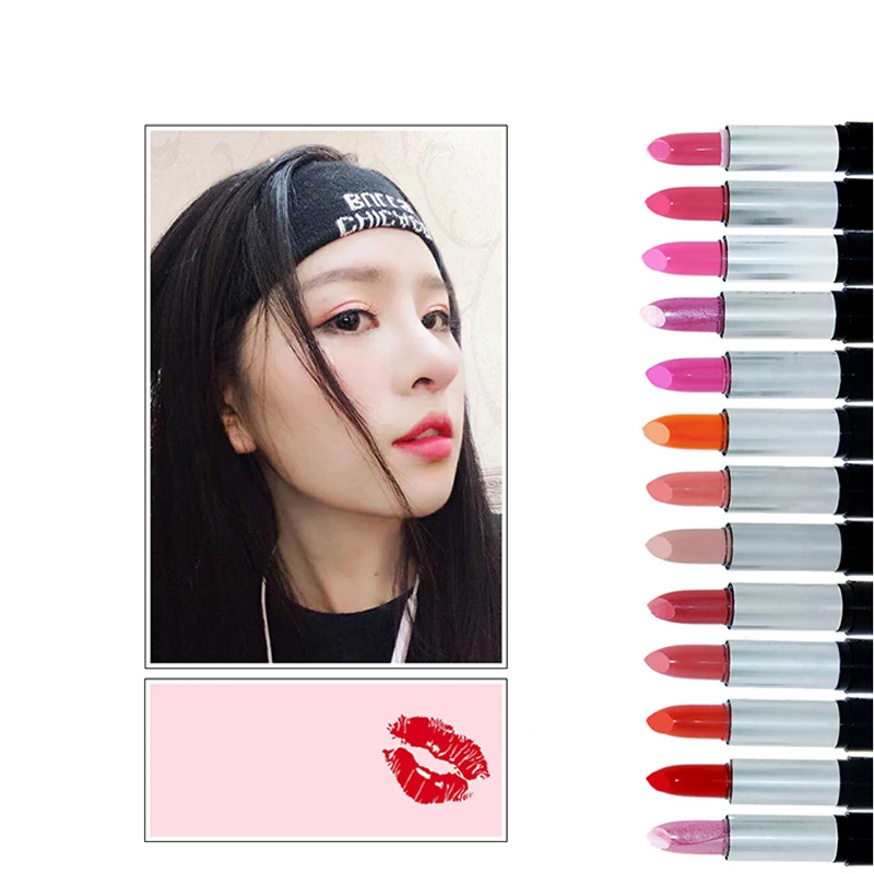 13 Colors Moisturizer Lipstick Waterproof Long Lasting Smooth Moisturizing Glitter Lipsticks Sexy Red Nude Lip Stick Makeup