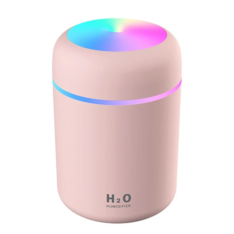 

2 Pcs Air Humidifier Aroma Essential Oil Diffuser for Home Car USB Fogger Mist Maker, 200ML White & 300ML Pink