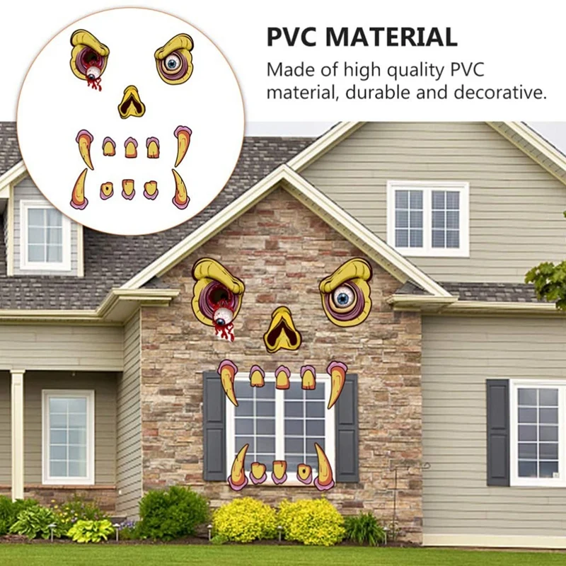 Хэллоуин Монстр Украшения для лица Арка Дверь Гаража украшение с глазами клыки