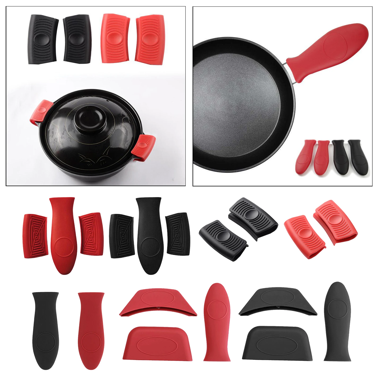 

Silicone Hot Handle Holder Cast Iron Pot Handle Sleeve Heat Resistant for